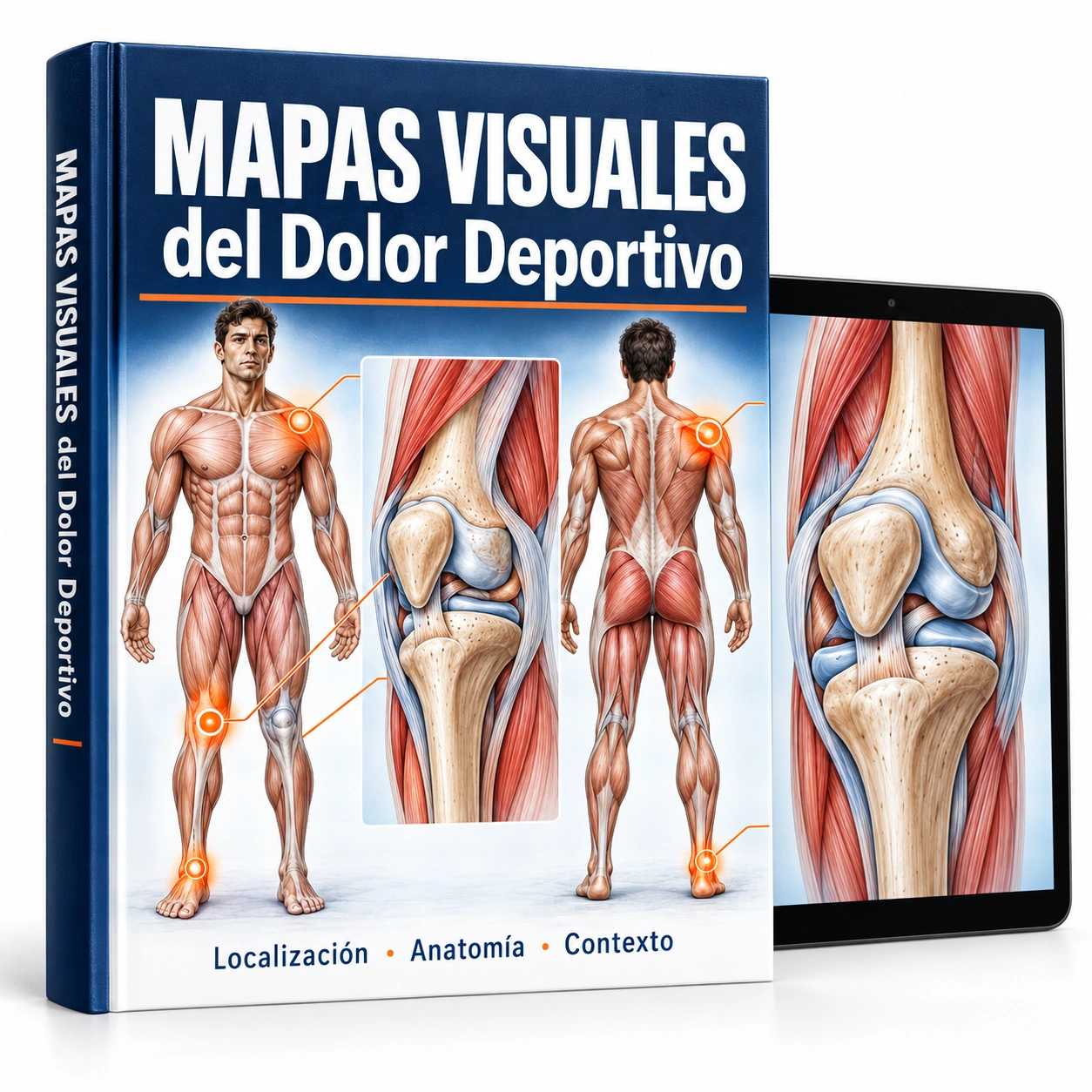 Mockup ilustrativo del recurso digital Mapas Visuales del Dolor Deportivo